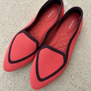 birdies The Blackbird Women’s Size 8 Pointed Toe Flats Loafers Coral Red Color